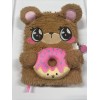 Claires Brown Bear Donut Lockable Diary/Journal with keys Brand New