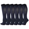Women's Compression Socks Therapeutic Graduated (Pack of 6 Pairs) (Navy)