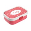 4youDesign Pink Lunch Box Dots with Name for Children, 6