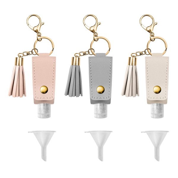 3PCS 30ml Refillable Bottle Keychain Portable Squeeze Bottle Reusable Travel