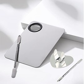 2 Piece Stainless Steel Makeup Palette Scraper for Foundation Makeup Tools Eye Shadow Nail Art