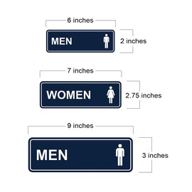 Letrero de baño estándar para hombres y mujeres, gris Lt, grande, 1 juego (2 piezas)