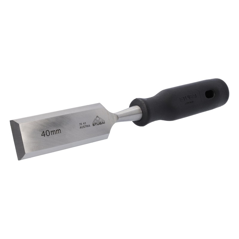 Stubai 354340 Wood Chisel with PP-Handle, Silver/Black, 40 mm