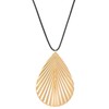 Dtexhif Gold Leaf Pendant in Rubber Cord Necklace Big Leaf