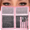 WISPY 스파이크가 있는 속눈썹 클러스터 키트, 80D+100D 개별 확장 D