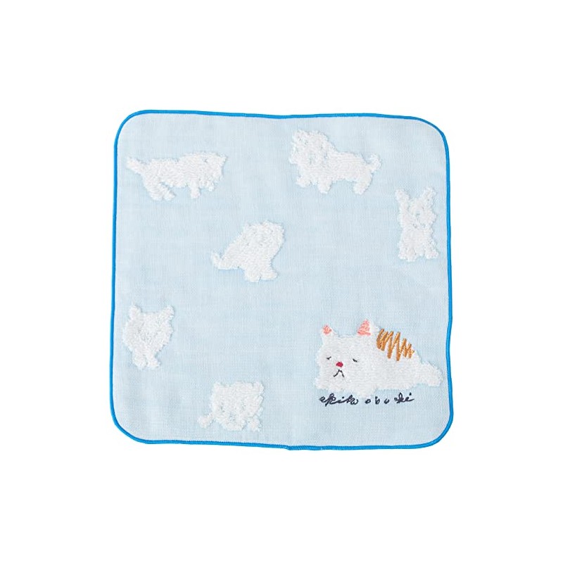 Seikan Great World OBSS-070 BL Pile Gauze Towel Handkerchief, 9.8