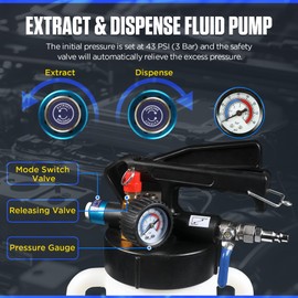 Transmission Pneumatic Fluid Pump, 8L Tech Oil Extractor Pump 26 ATF Adapters Dispenser Tool Kit, 2.1 Gallons Automotive Fluid Transfer Pump Refill Fill Pump Set