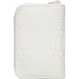 Berkut Diamond Python Coin Purse, YKK Coin Case, Palm Size, Feng Shui Fortune, Amulet, white