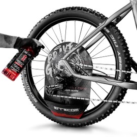 1000 Miglia Brake Guard, Abdeckung für Reinigung der Fahrradkette, Schützt die Scheibenbremsen vor dem Sprühen von Schmutzt, Reinigern, Schutz- und Schmiermitteln, mit Sammeltasche für Rückstände