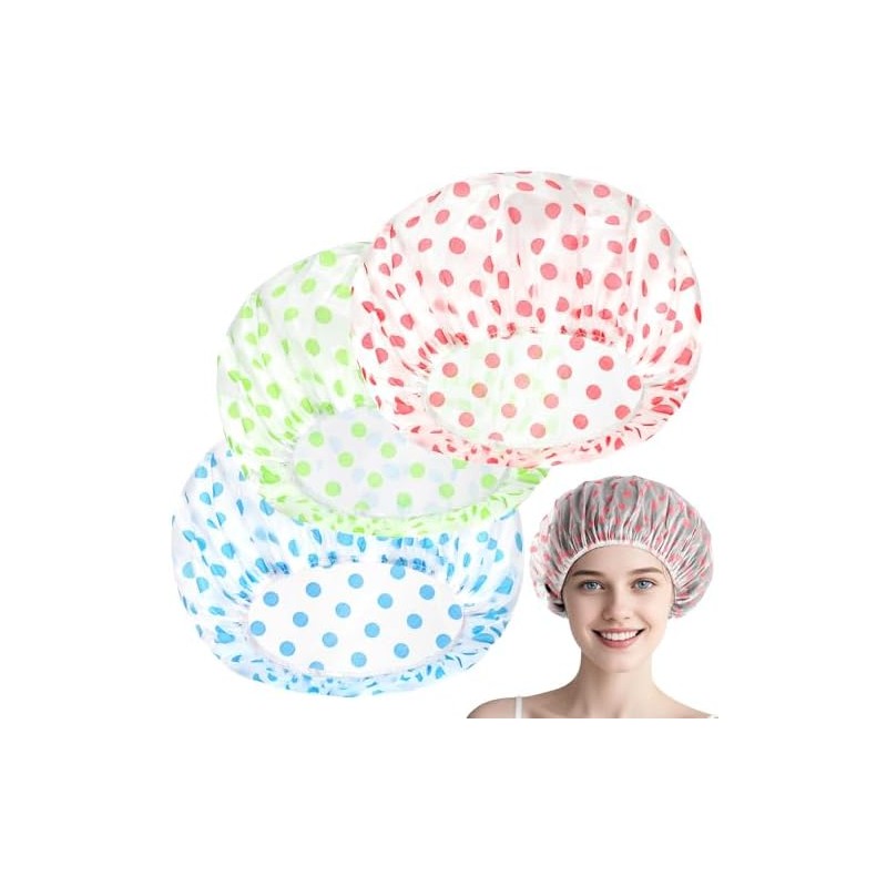 3 Piezas Gorro de Ducha Impermeable, IEOVIEE Gorro de Ducha