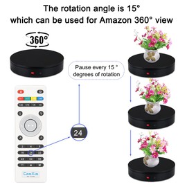 32cm Rotating Platform, 88-300lbs Capacity Motorized Electric Turntable, Heavy Duty Motorized Rotating Base, Large Motorized Rotating Display Stand,Photography Turntable (12.6inch/Black/300Lbs Load)