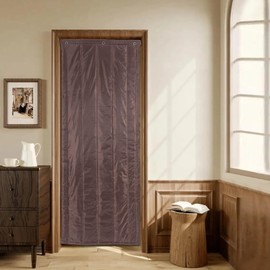 Thermal Insulated Door Curtains,Winter Doorway Cover Screen,Soundproof Blanket,Privacy Curtains,Windproof Waterproof Warm Cold Protection,for Home Garage Front Door Patio Kitchen,2.62'x6.89',Coffee