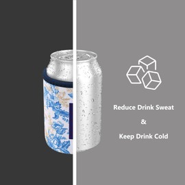 Can Sleeve for Beer&Soda, 4 Pack Beer Can Cooler Sleeve for Beverage Soda Drinks, Insulated Neoprene Can Cover, Reusable Washable 12oz Standard Can Covers for Women Men. (Abstract China)