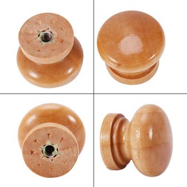 10pcs S/m/l Wooden Furniture Pull Handle Round Shape Knob Closet Door Knob Closet Knobs for Kitchen Cabinet Drawer Cupboard Door with Screws(m)