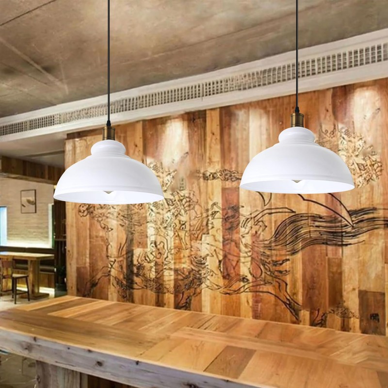 LEDSone White Metal Ceiling Lamp Shade Easy Fit Light Pendant