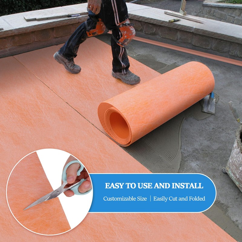Boshen Waterproof Membrane 5inch x 98.42Ft Underlayment Shower Membrane 20mils