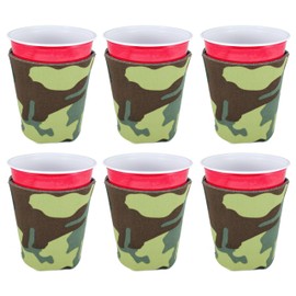Blank Foam Party Cup Coolie (6 Pack, Black)