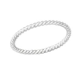 Simple Twist Midi Sterling Silver Ring Size G