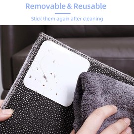 4PCS Rug Grippers for Laminate Floor, Non-Slip Carpet Grippers for Rugs on Carpet & Hardwood Floors, Washable & Reusable, 4 x 4 Inch, White