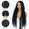 Phyoung 32 inch Black Long Curly Lace Front Wigs for