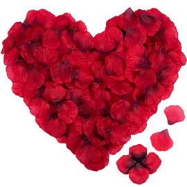 IDEALHOUSE 4000 Pieces Rose Petals, Artificial Silk Flowers Petals Romantic Decorations, Emulation Rose Petals for Wedding Decoration, Valentine's Day, Confession Decoration, Party Decoration (Dark Red)