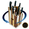 360° Rotating Magnetic Wooden Knife Block for Kitchen without Knives