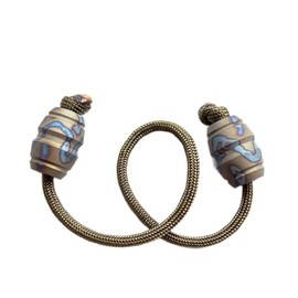 SmilePunk TC4 Begleri EDC Parachute Cord Lanyard Bead Pendant Finger Sport Toy Tubbiness Burn Blue, Titanium