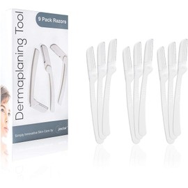 Dermaplaning Tool (9 Count) – Easy to Use Dermaplane Razor For Face – Practical Hair Remover Blade for Eyebrows and Peach Fuzz – Facial Shaver for Women That Helps Exfoliate and Smooth the Skin
