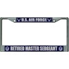U.S. Air Force Retired Master Sergeant Chrome License Plate Frame