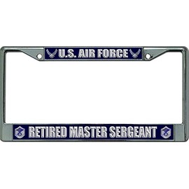 U.S. Air Force Retired Master Sergeant Chrome License Plate Frame