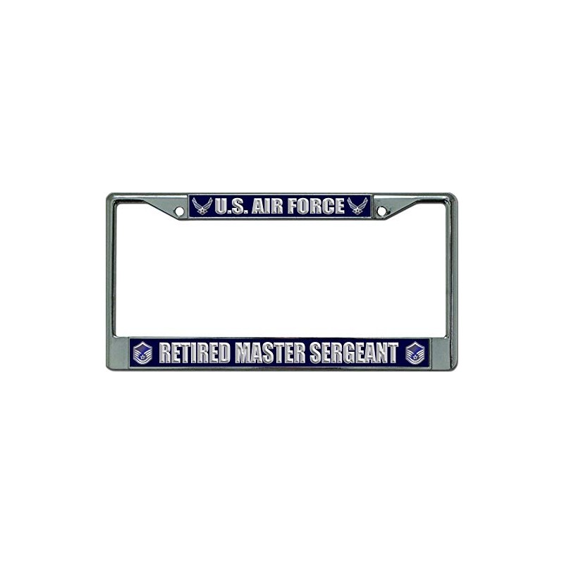 U.S. Air Force Retired Master Sergeant Chrome License Plate Frame