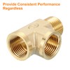 sourcing map Brass Tee Pipe Fitting, G1/2" x G1/2" x