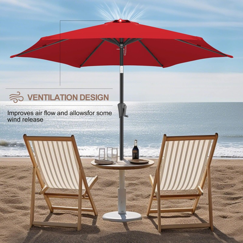 FLAME&SHADE 9ft Patio Umbrella Outdoor - Table Umbrella with Push