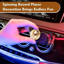 Record Player Air Freshener, Car Record Player Ventilation Clip, Album Cover Record Player Clip, with 12pcs Aromatherapy Tablets, AOMZKOL Music Gifts For Singer Fans