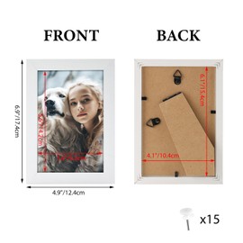 HORLIMER Set of 15 Picture Frames 10 x 15 cm, White, MDF Photo Frames Collage for 15 x 10 cm Photos and Pictures, Elegant and Modern Frame for Wall and Table Display