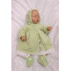 Knitting Pattern for Babies Matinee Jacket, Dress, Bonnet and Bootees,