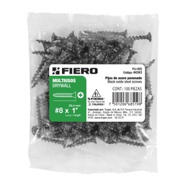 Fiero PIJ-825, Pijas multiusos 8 x 1", bolsa con 100 piezas