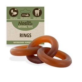 Nosli Natural Toys Rings für Hunde • Premium Beißring aus 100% Naturkautschuk ohne Farbstoffe • Kauspielzeug für Hunde • Robustes Hundespielzeug für kleine & große Hunde • Gummiring Hund