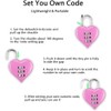 Love Heart Shape Combination Padlock, Mini 3-Digit Password Resettable Code