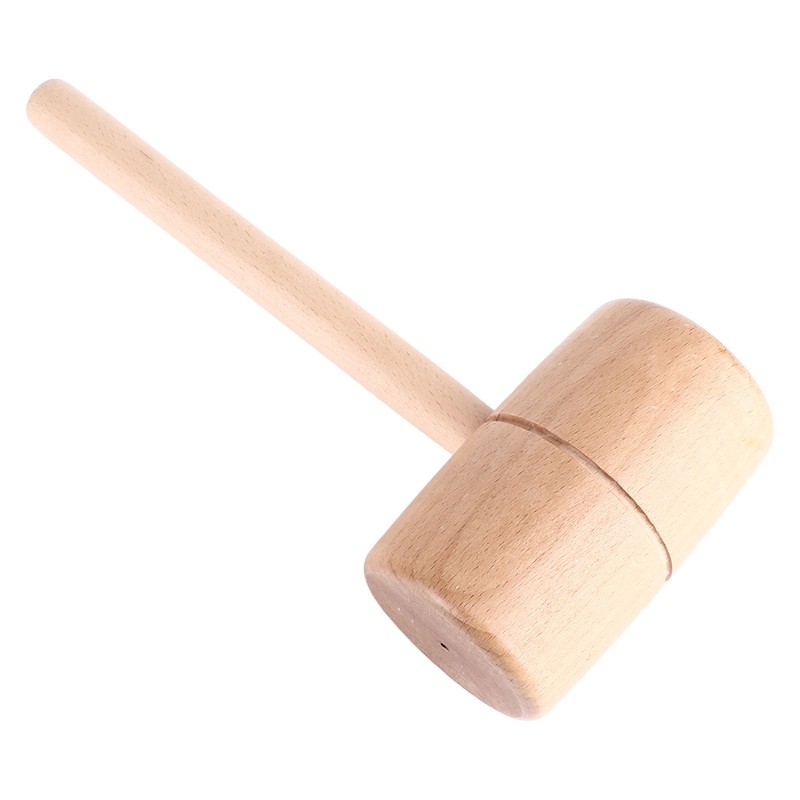 Wooden Mallet Round Head Lightweight Solid Beech Wood Hammer for