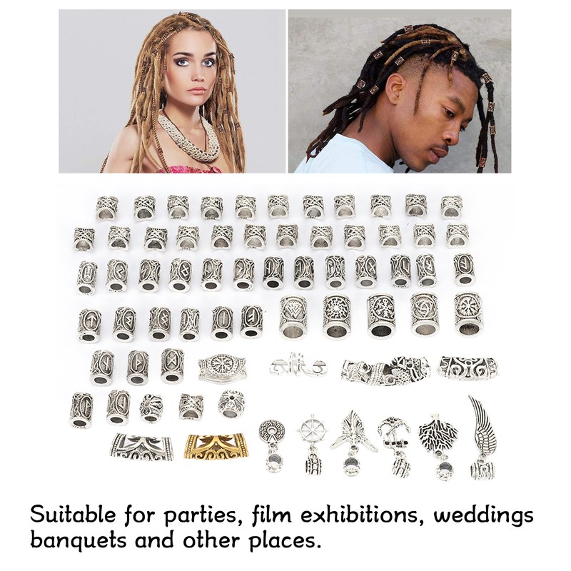 106pcs Dreadlocks Hair Rings Alloy Different Shapes Exquisite Patterns Hair