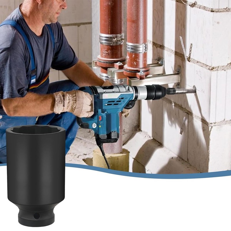 Laroal Socket 1/2" 36mm Impact Socket 12-Point Drive Double Deep