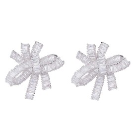 Rhinestone Bow Stud Earrings for Women, Bowknot Shape Earrings Cubic Zirconia Rhinestone Earrings