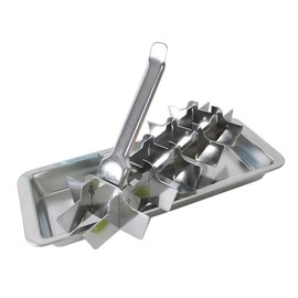 Vintage Style Ice Cube Tray 11 Inch - Commercial-Grade Stainless Steel Ice Mold with Lever Release, Rust-Resistant Retro Ice Maker for Beverages & Kitchen, Dishwasher Safe