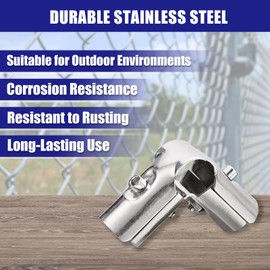 uxcell Structural Pipe Connector Joint Pipe Clamps 90 Degree 3 Way, 10 Set Stainless Steel Corner Fitting End Rails Clamp Fit OD 1 inch (25mm) Tube, Silver