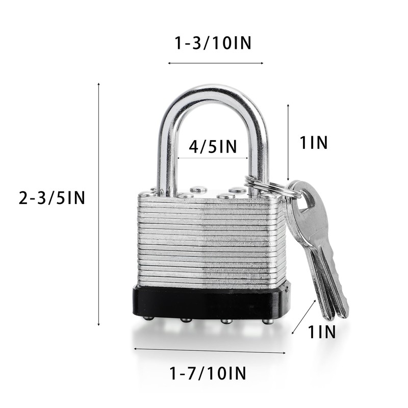 4 Pack Keyed Alike Padlocks 40mm High Security Heavy Duty