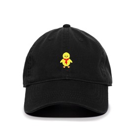 DSGN BY DNA Easter Chick Embroidered Baseball Cap Cotton Adjustable Dad Hat Black