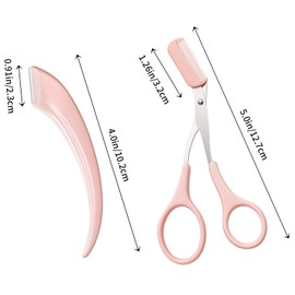 MSQ Eyebrow Scissors Set 1 Piece Eyebrow Scissors Trimmer + 1 Piece Eyebrow Scissors with Comb Professional Precision Tool for Women and Men