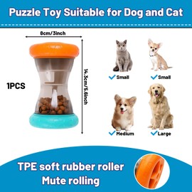 ZQSFPK Interactive Dog Toys for Boredom, Dog Enrichment Toy with Treat Dispenser, Mental Stimulation Puzzle Toy for Small Medium Dogs, Slow Feeder Dogs Toy (14.3x8cm)
