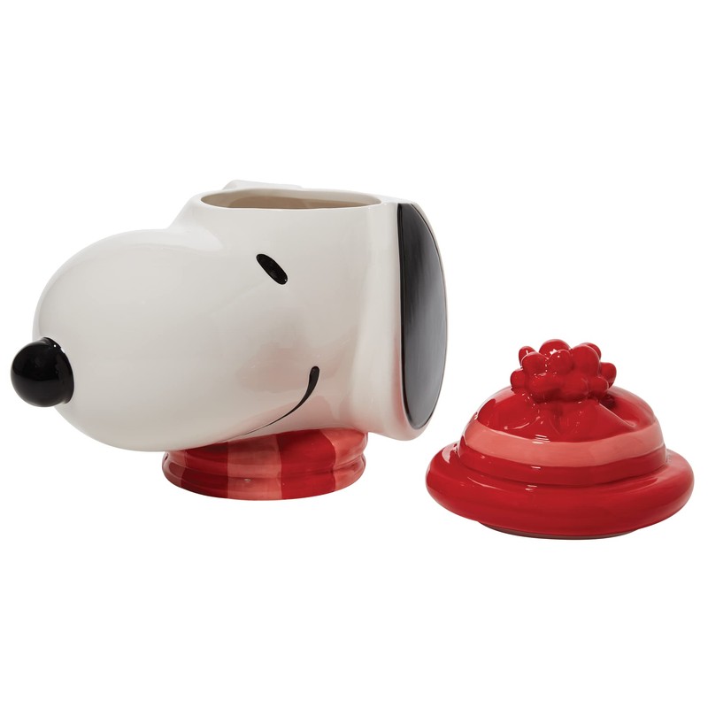 Enesco Peanuts Ceramics Snoopy Face Sculpted Canister Cookie Jar, 10.24